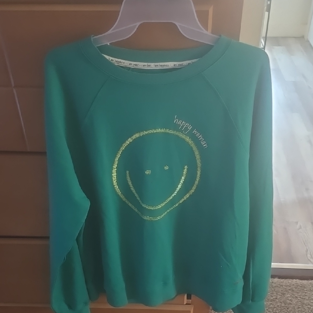 Green Smiley Face Sweatshirt